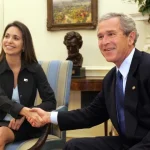 Unedited Anti-Imperialism Maria Corina Machado with George W. Bush in 2005. Photo: Unedited Anti-Imperialism/File photo.