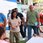 Venezuelan Acting President Delcy Rodríguez, accompanied by Minister for Territorial Socialism Héctor Rodríguez, visits Catia La Mar, La Guaira state, which had been bombed by the US on January 3, 2026. Photo: Presidential Press.