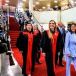 Venezuelan Acting President Delcy Rodríguez, next to the Supreme Court president, Justice Caryslia Rodríguez, and Interior Minister Diosdado Cabello during a judicial ceremony in Caracas on Friday, January 30, 2026. Photo: Venezuelan Presidential Press.