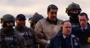 Venezuelan President Nicolás Maduro and his wife, Cilia Flores, escorted by DEA agents upon their arrival in New York. Photo: XNY/Star Max via Getty Images.