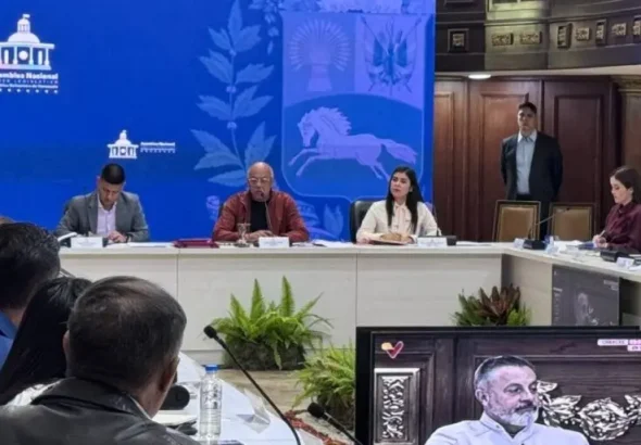 The president of Venezuela’s National Assembly, Jorge Rodríguez, announcing a new transparency website on Wednesday, Jan. 21, 2026. Photo: AVN.