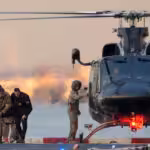 Moment when kidnapped Venezuelan President Nicolas Maduro lands in New York after US attacks against Venezuela on Jan. 3, 2026. Photo: Adam Gray/Reuters.