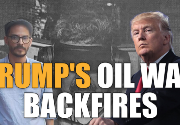 Compilation image showing Venezuelan Journalist Diego Sequera (Left) and US Regime Leader Donald Trump (Right). Photo: MintPress News.