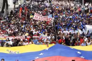 Thousands of Venezuelans demonstrated their support for President Maduro in a demonstration held in Caracas on Sunday, Jan. 4, 2025. Photo: Ultimas Noticias.