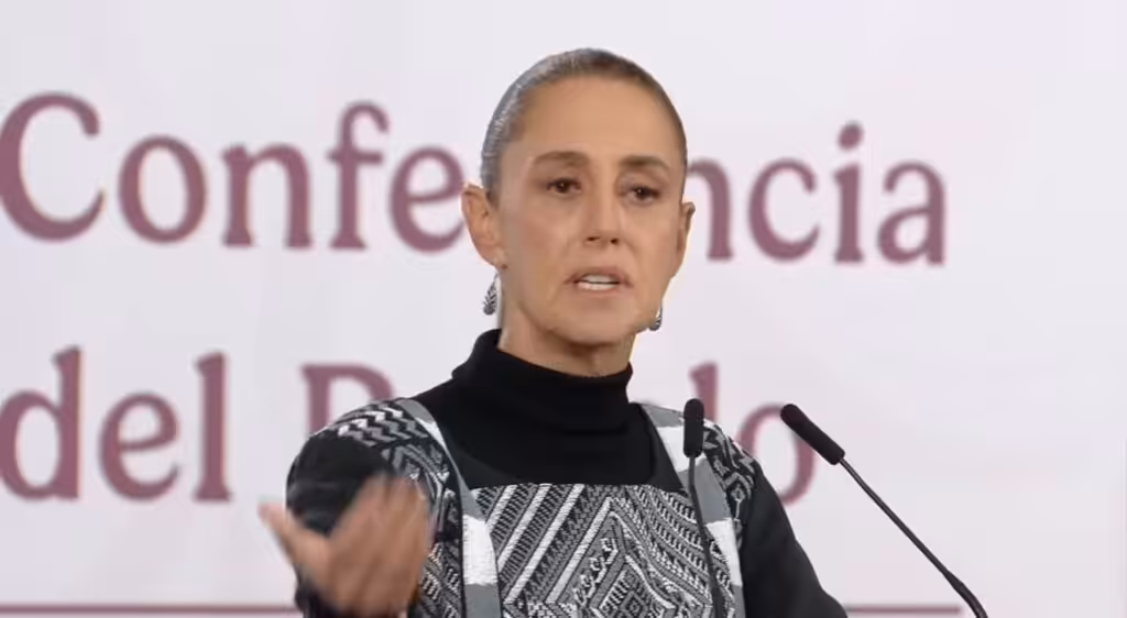Mexican President Claudia Sheinbaum speaks at her morning press conference, January 30, 2026. Photo: Telesur.