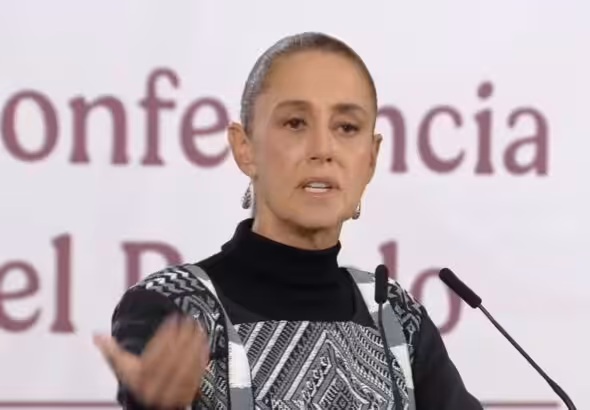 Mexican President Claudia Sheinbaum speaks at her morning press conference, January 30, 2026. Photo: Telesur.
