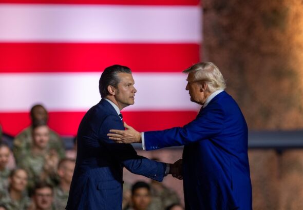 US President Donald Trump and Secretary of War Pete Hegseth commemorate one year of Trump's administration. Photo: US Department of War.