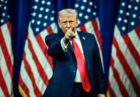 US President Donald Trump gestures to the crowd after delivering remarks at the House Republican Member Retreat, January 6, 2026, at the Donald J. Trump - John F. Kennedy Center for the Performing Arts in Washington, D.C. Photo: White House/Daniel Torok.