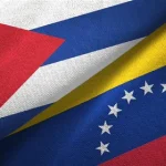Flags of Venezuela and Cuba superposed. File photo.