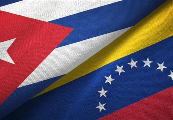 Flags of Venezuela and Cuba superposed. File photo.