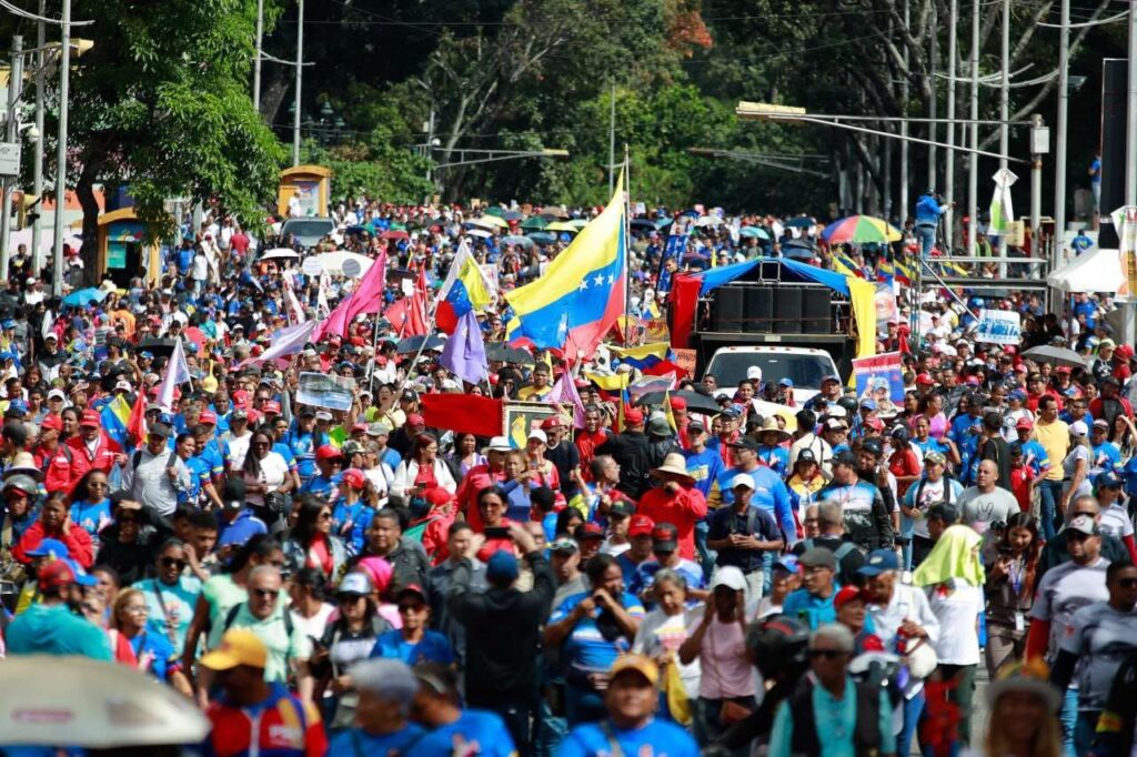 The mobilization of the working class demanding the release of the presidential couple. Photos: VTV Multimedia and Mppci.