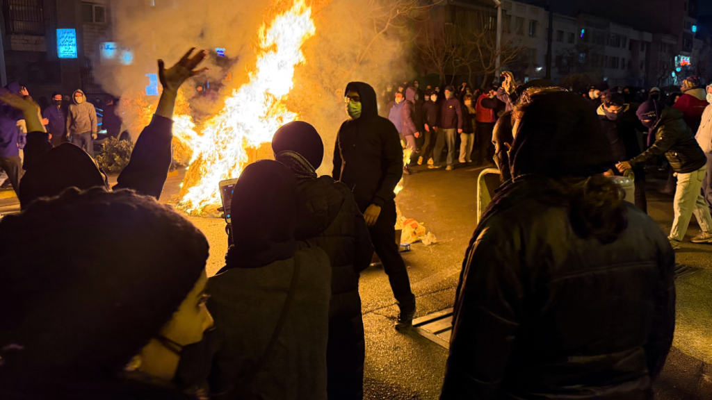In this photo obtained by The Associated Press, Iranians attend an anti-government protest in Tehran, Iran, Jan. 9, 2026. Photo: UGC via AP.
