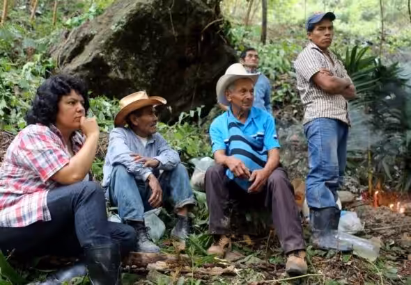 Berta Cáceres at the banks of the Gualcarque River in the Rio Blanco region of western Honduras. Photo: Goldman Environmental Prize.