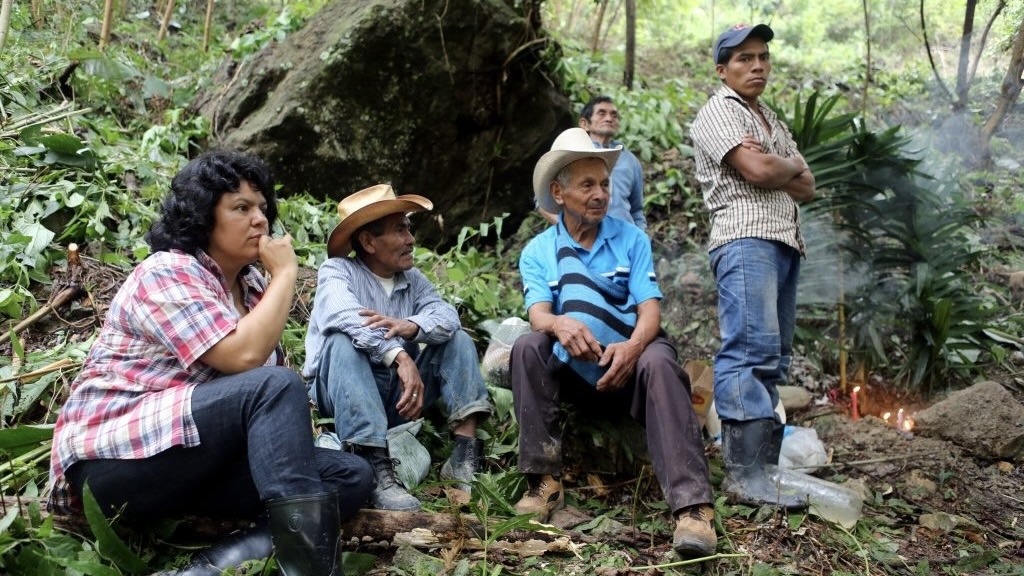 Berta Cáceres at the banks of the Gualcarque River in the Rio Blanco region of western Honduras. Photo: Goldman Environmental Prize.