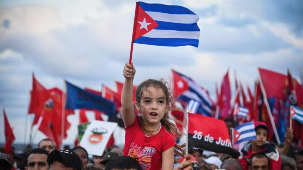 Cubans cry "We are not terrorists. Take us off the list!" in the great #MarchaDelPueblo in Dec 2024. Photo: Miguel Díaz-Canel/X.