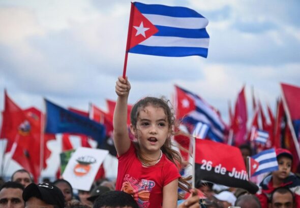 Cubans cry "We are not terrorists. Take us off the list!" in the great #MarchaDelPueblo in Dec 2024. Photo: Miguel Díaz-Canel/X.