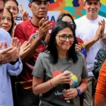 Venezuelan acting president, Delcy Rodriguez, during a meeting with commune leaders in Caracas on Tuesday, January 20, 2026. Photo: Venezuelan Presidential Press.