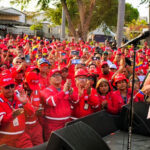 Delcy Rodríguez, Venezuela's acting president, with oil workers in the state of Anzoategui on January 25, 2026. Photo: Venezuela's Office of the Presidency.