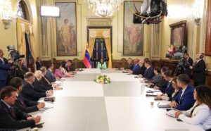 Venezuela's Acting President Delcy Rodríguez at the start of the 2026–2031 legislative constitutional term, during a ceremony at the Simón Bolívar Hall of Miraflores Palace in Caracas, January 7, 2026. Photo: Venezuelan Presidential Press.