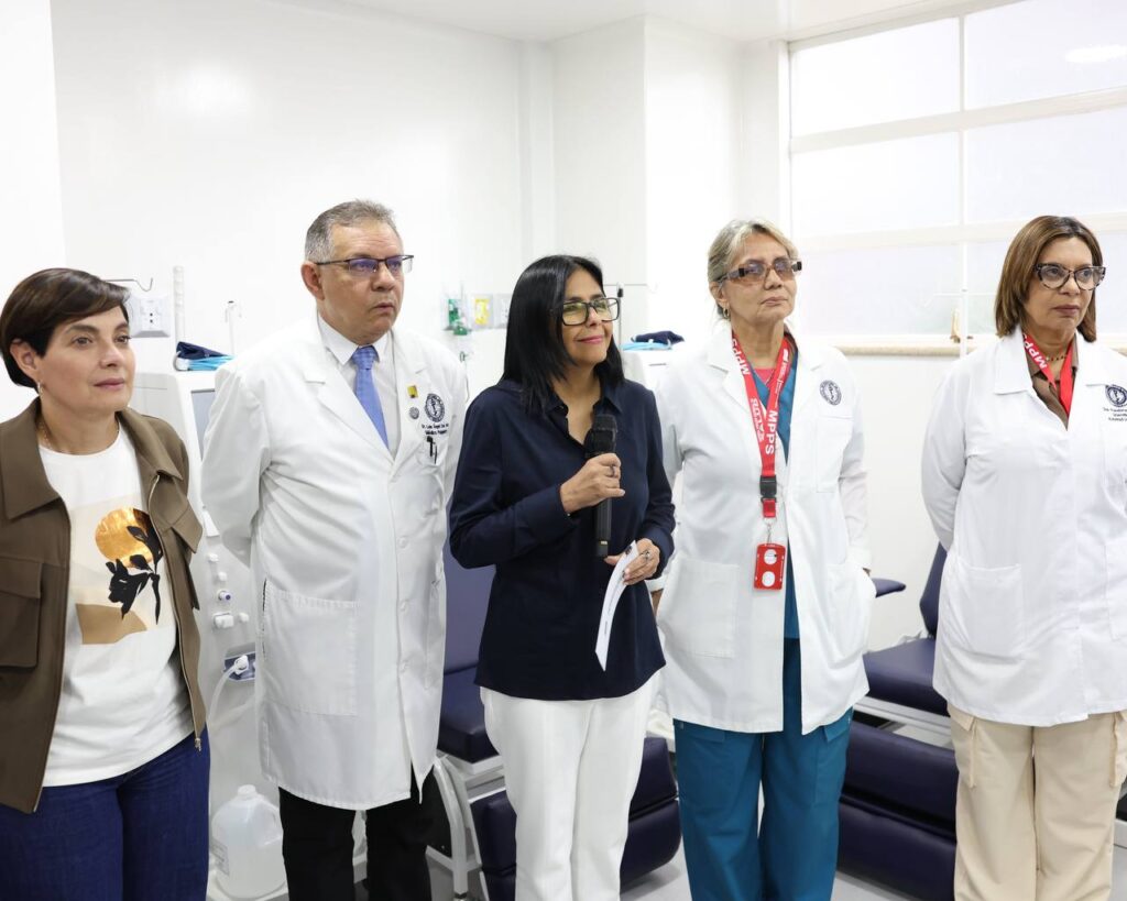 Venezuelan Acting President Delcy Rodríguez during an inauguration ceremony at the Hospital Universitario de Caracas on Tuesday, January 27, 2026. Photo: Venezuelan Presidential Press.