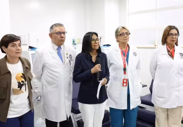 Venezuelan Acting President Delcy Rodríguez during an inauguration ceremony at the Hospital Universitario de Caracas on Tuesday, January 27, 2026. Photo: Venezuelan Presidential Press.