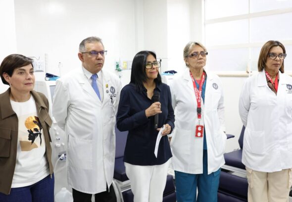 Venezuelan Acting President Delcy Rodríguez during an inauguration ceremony at the Hospital Universitario de Caracas on Tuesday, January 27, 2026. Photo: Venezuelan Presidential Press.