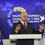 Venezuelan Interior Minister Diosdado Cabello during a press conference on Tuesday, January 13, 2026. Photo: Con el Mazo Dando.