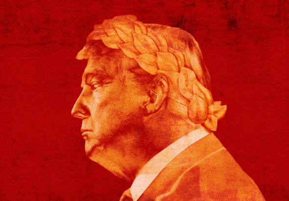 Graphic illustration comparing Donald Trump to Julius Caesar. Photo: Getty/iStock via Politico.