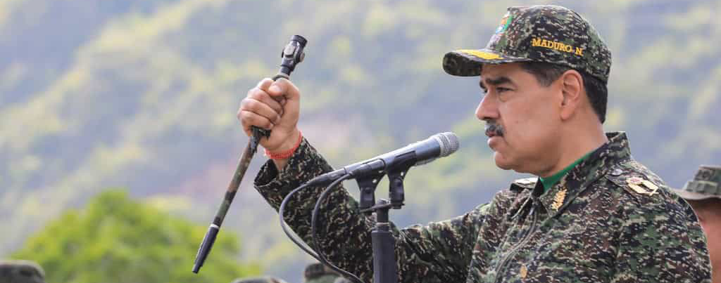 Venezuela's President Nicolas Maduro giving a speech to army soldiers at a training camp in Caracas. Photo: Zurimar Campos/Venezuelan Presidency.