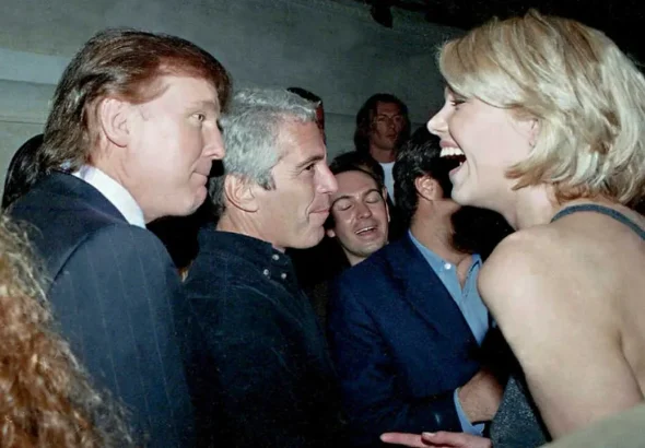 Donald Trump, Ingrid Seynhaeve, and Jeffrey Epstein in 1997 in New York, USA: One of the 80 images published on December 12, 2025, from the 95,000 photographs requested by subpoena by the US House Committee on Oversight and Reform. Credit: Epstein Estate/House Oversight/Zuma Press/ContactoPhoto.