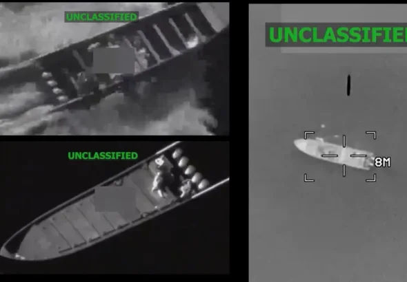 Screenshots of the February 16 US extrajudicial killings in Latin America and the Caribbean. Photo: X/@southcom