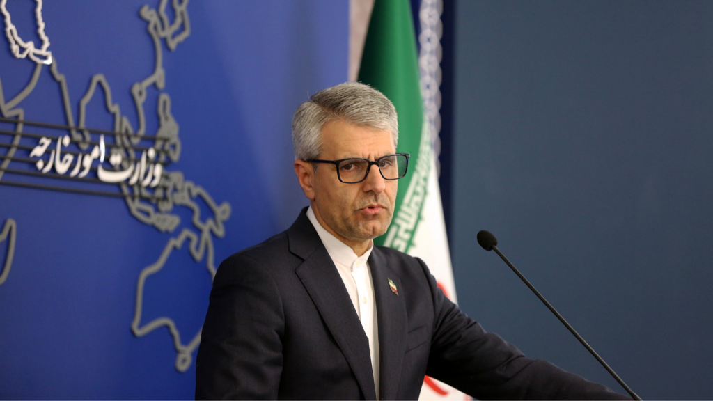 Iranian Foreign Ministry spokesperson Esmail Baghaei issues comments at his weekly press briefing. Photo: CGTN.