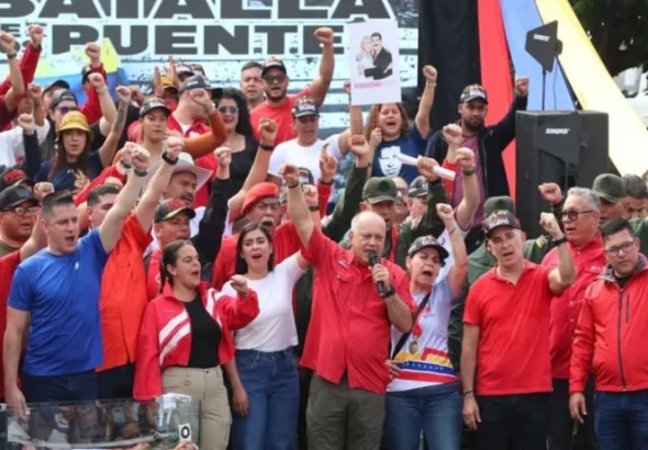 “The task is to gather, organize and mobilize to guarantee peace throughout the national territory”, Diosdado Cabello affirmed during the new commemoration of the Battle of the Bridges. Photo: VTV.