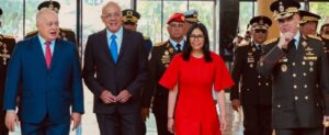 (From left to right) Venezuelan Interior Minister Diosdado Cabello, National Assembly President Jorge Rodríguez, Acting President Delcy Rodríguez, and Defense Minister Vladimir Padrino López. Photo: Vice Presidency of Venezuela.