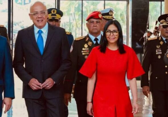 (From left to right) Venezuelan Interior Minister Diosdado Cabello, National Assembly President Jorge Rodríguez, Acting President Delcy Rodríguez, and Defense Minister Vladimir Padrino López. Photo: Vice Presidency of Venezuela.
