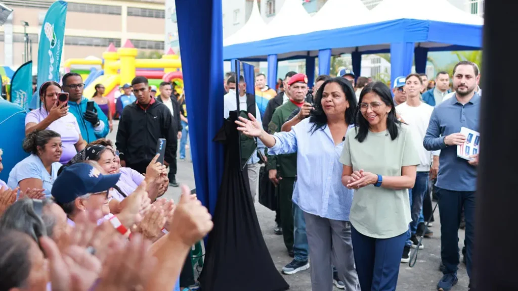 Venezuelan Acting President Delcy Rodríguez at an official event with communes in Miranda stare, February 7, 2026. Photo: Marcelo García/Radio Miraflores.