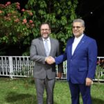 Venezuelan Foreign Minister Yván Gil shaking hands with the Iranian ambassador to Caracas, Ali Chegini, at the Iranian embassy in Caracas on Tuesday, February 10, 2026. Photo: X/@yvangil.