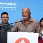 Venezuelan National Assembly President Jorge Rodríguez giving statements to the press, February 21, 2026. Photo: Wilmer Errades/Últimas Noticias.
