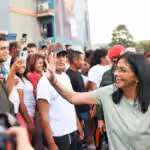 Venezuelan Acting President Delcy Rodríguez at an official event with communes in Miranda stare, February 7, 2026. Photo: Marcelo García/Radio Miraflores.
