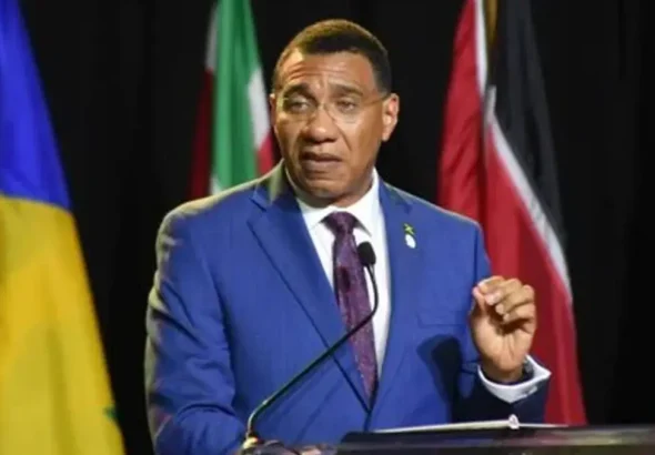 Jamaican PM Andrew Holness. X/ @caribbeannewsuk.
