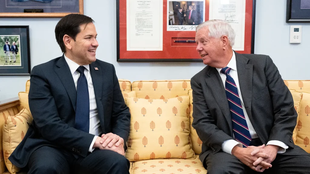 US Secretary of State Marco Rubio (left) and US Senator Lindsey Graham (right). Photo: Bill Clark/CQ-Roll Call, Inc via Getty Images.