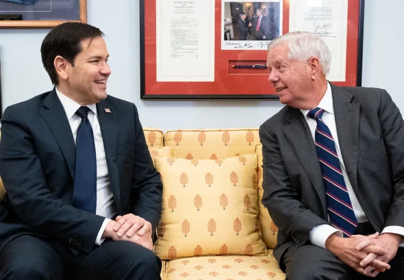 US Secretary of State Marco Rubio (left) and US Senator Lindsey Graham (right). Photo: Bill Clark/CQ-Roll Call, Inc via Getty Images.