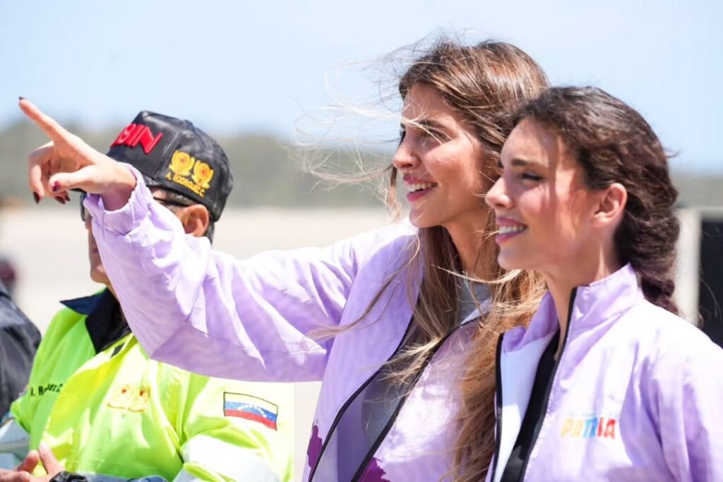 The head of the Return to the Homeland Plan, Camilla Fabri, receives a repatriation flight on Monday, February 15, 2026, at the SimĂłn BolĂvar International Airport in MaiquetĂa, La Guaira state, Venezuela. Photo: IG/@vueltalapatria.