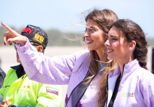 The head of the Return to the Homeland Plan, Camilla Fabri, receives a repatriation flight on Monday, February 15, 2026, at the Simón Bolívar International Airport in Maiquetía, La Guaira state, Venezuela. Photo: IG/@vueltalapatria.