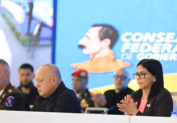 Venezuelan interim president Delcy Rodriguez meets with ministers on January 23. Photo: Venezuelan Presidency.