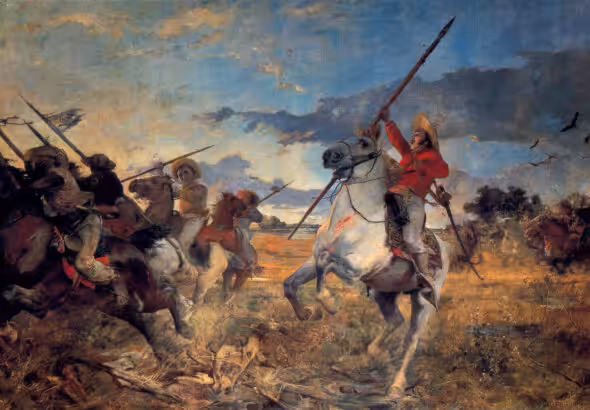 Painting of General José Antonio Páez and the llaneros at the Battle of the Queseras del Medio, by Arturo Michelena, 1890.