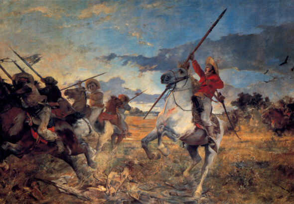 Painting of General José Antonio Páez and the llaneros at the Battle of the Queseras del Medio, by Arturo Michelena, 1890.