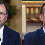 Venezuelan Foreign Minister Yván Gil (left) and Peruvian President José Jerí (right). Photo: Telesur/EFE.