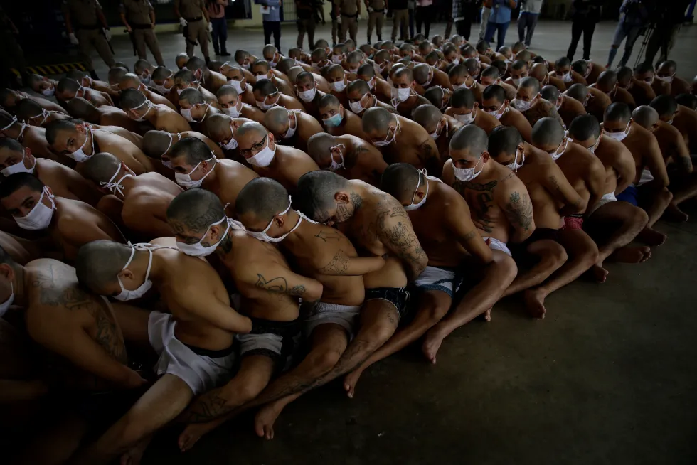 Prisoners at the the maximum-security Izalco Prison in western El Salvador. Photo: EFE.
