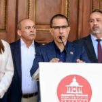 Venezuelan PSUV Deputy Jorge Arreaza gives statements to the press on Tuesday, Feb. 24, 2026. Photo: X/@Asamblea_Ven.